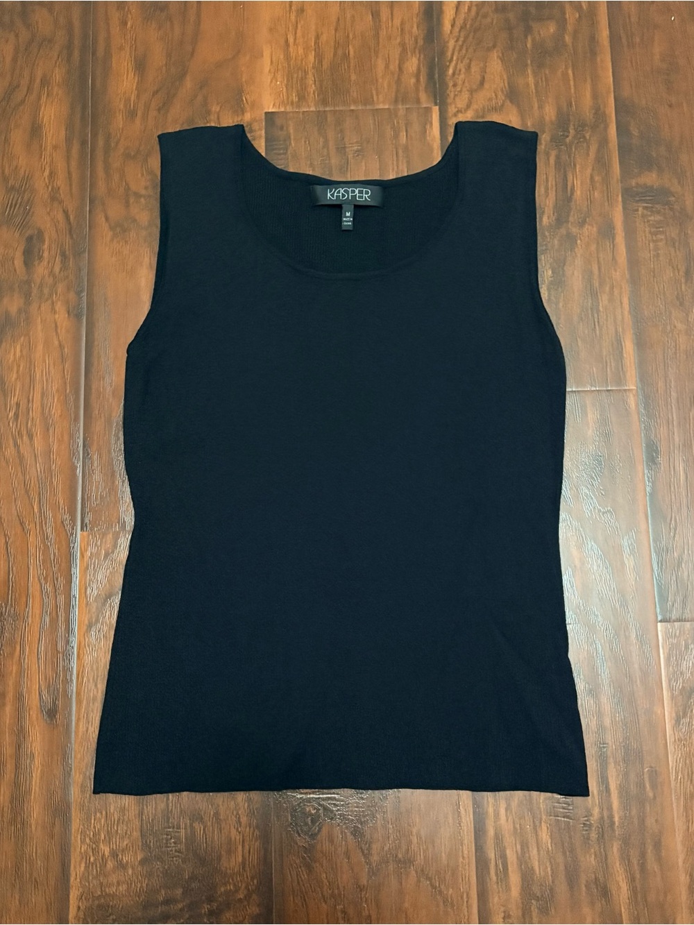 Kasper Black Sleeveless Scoop Neck Tank Top Shell Size M